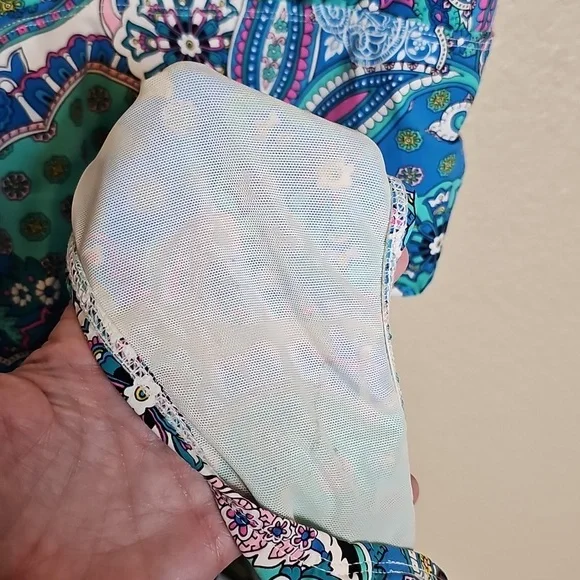 SPANX Multicolor Paisley Slimming Tummy Control Swimwear XL blue - Picture 4 of 7